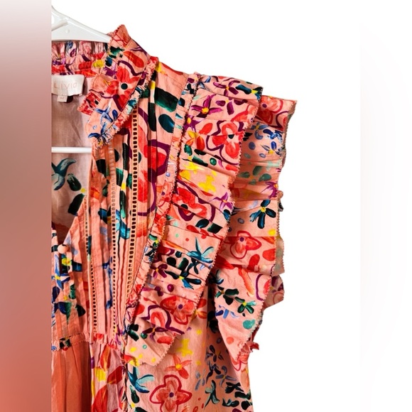 Alivia Tina Rainbow Floral Pink Sand Top Size M - Picture 11 of 16